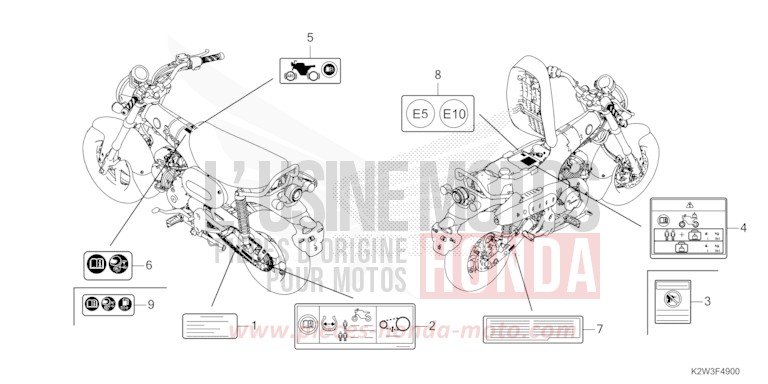 CAUTION LABEL for Dax ST125 PEARL NEBULA RED (R376) from 2023